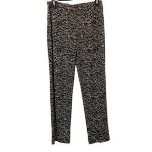 Clara Sun Woo Black & Brown Print Pull On Pants Artsy Dressy - Size Small